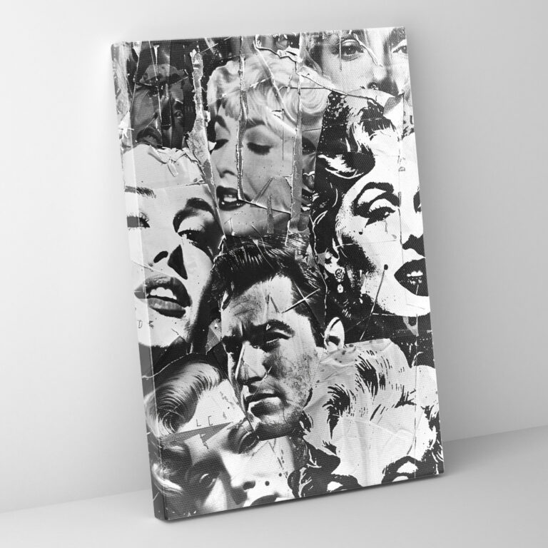 Andy Warhol Canvas Print Wall Art - Black And White Celebrity Collage - Andy Warhol, Celebrities, Canvas Print, Canvas Wall Art