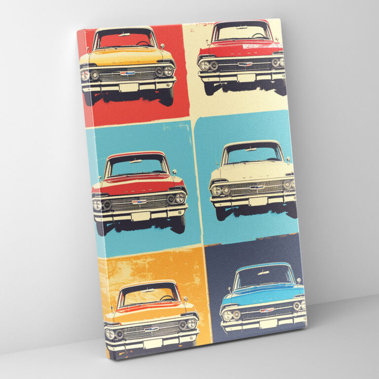 Andy Warhol Wall Art Canvas Print - Retro Car Collection - Andy Warhol, Car Collection, Wall Decoration, Canvas Wall Art