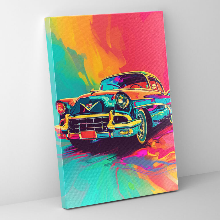Andy Warhol Wall Art - Colorful Retro Car - Andy Warhol, Wall Art, Home Decoration, Andy Warhol