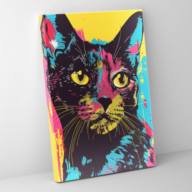 Andy Warhol Cat Canvas Print - Andy Warhol, Cat Illustration, Wall Decoration, Wall Art