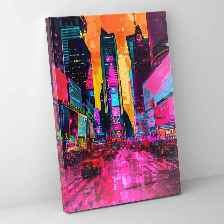 Andy Warhol Neon Cityscape Canvas Print - Andy Warhol, Andy Warhol, Canvas, Wall Decoration