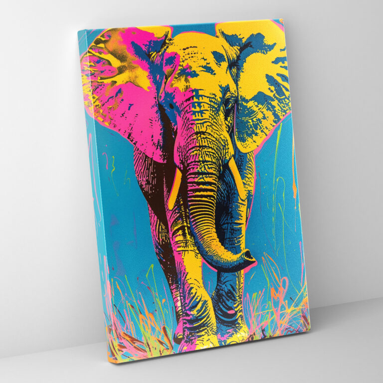 Andy Warhol Inspired Canvas Print - Whimsical Animals Wall Art - Andy Warhol, Canvas Print, Whimsical Animals, Vivid Colors