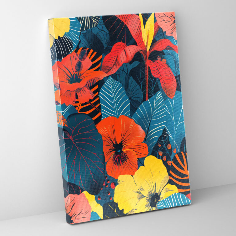 Vibrant Floral Patterns Canvas Print - Andy Warhol Inspired Wall Decoration - Andy Warhol, Canvas, Andy Warhol, Floral Patterns