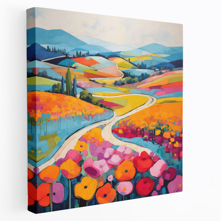 Anatolia Canvas Print - Vibrant Anatolian Landscape - Anatolia, Rolling Hills, Colorful Flowers, Wall Decoration