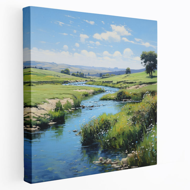 Anatolia Wall Art - Tranquil Anatolian River - Anatolia, Impressionist Painting, Canvas, Anatolia