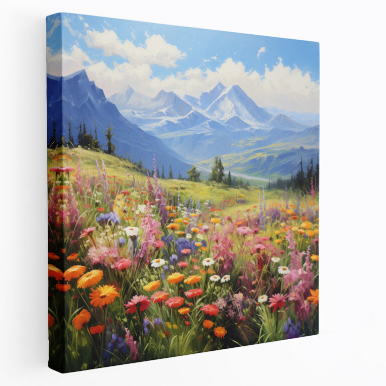 Anatolia Canvas Print - Majestic Mountain Wildflowers - Anatolia, Oil Painting, Wildflowers, Home Decoration