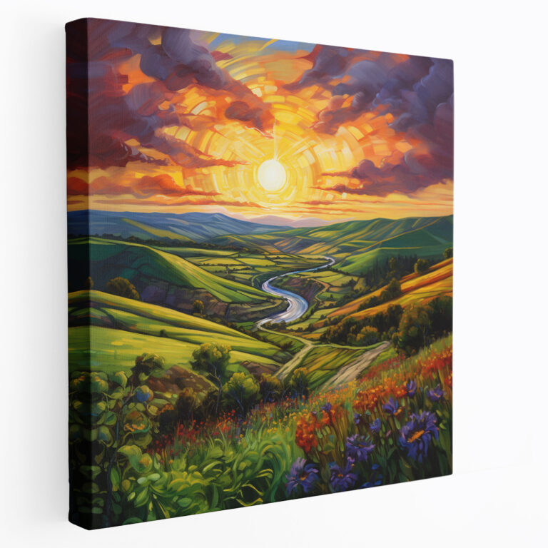 Anatolia Wall Art - Impressionist Landscape With Vibrant Sunset - Anatolia, Canvas Wall Art, Wall Decoration, Canvas Print