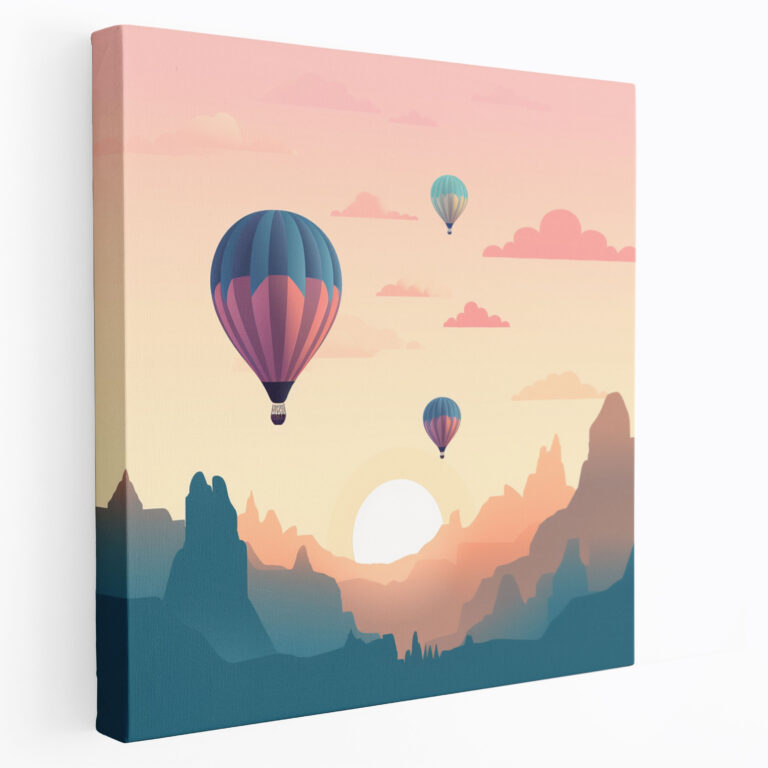 Anatolia Wall Decoration - Minimalist Cappadocia Hot Air Balloon Silhouette - Anatolia, Wall Art, Canvas Print, Canvas