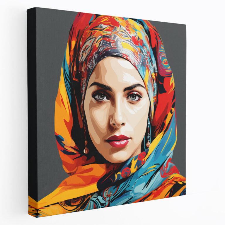 Anatolia Wall Decoration - Pop Art Portrait Of Anatolian Woman In Traditional Attire - Anatolia, Canvas Print, Anatolia, Home Decoration