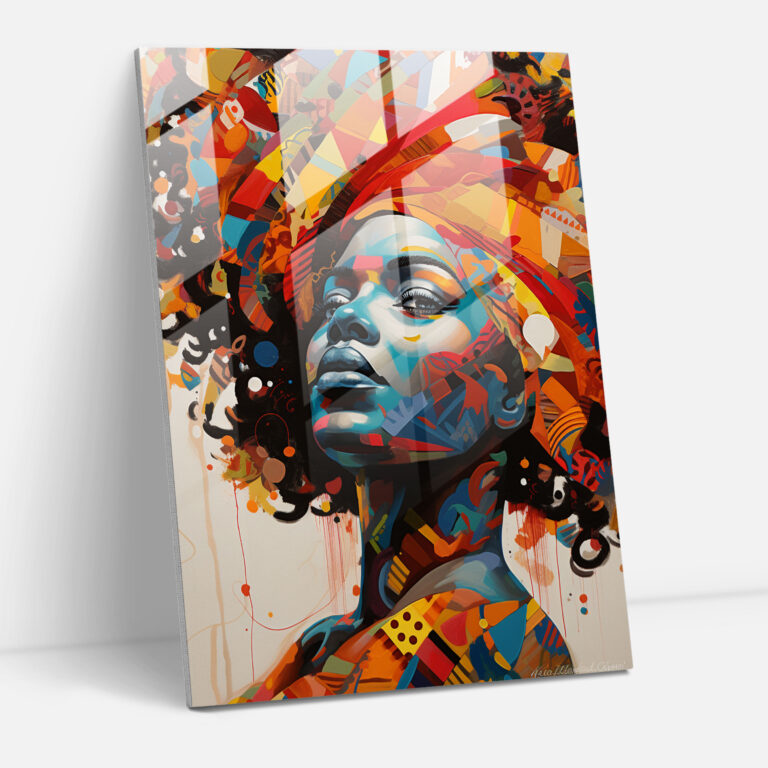 Afro Diversity Glass Print - Afro, Glass Print, Unity, Abstract Painting