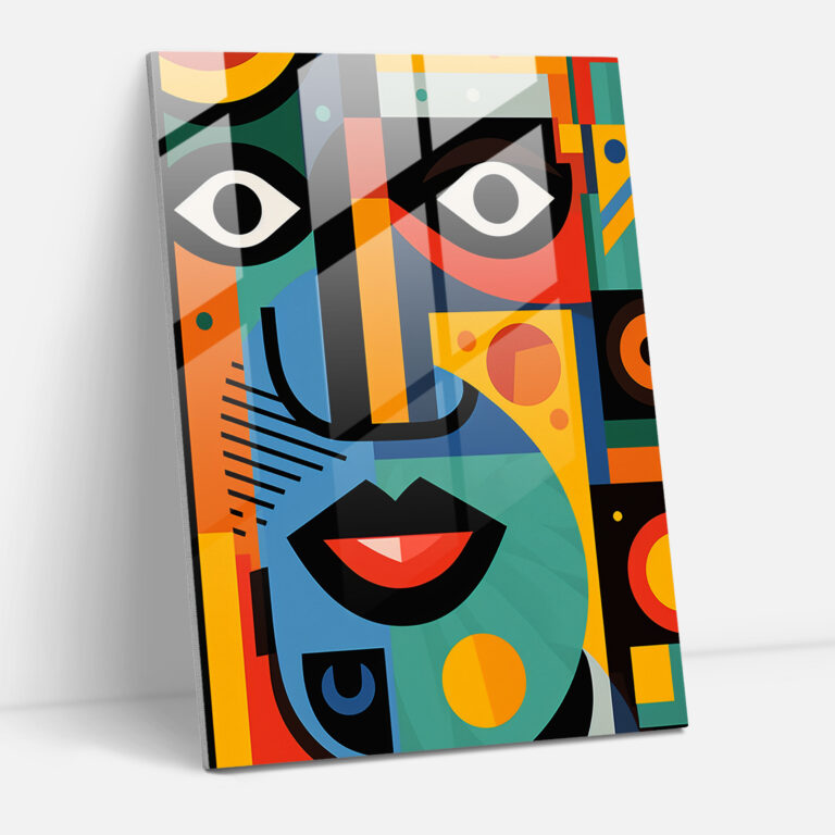Afro Glass Print - Abstract Geometric Glass Wall Art - Afro, Modern Art, Afro, Wall Decoration