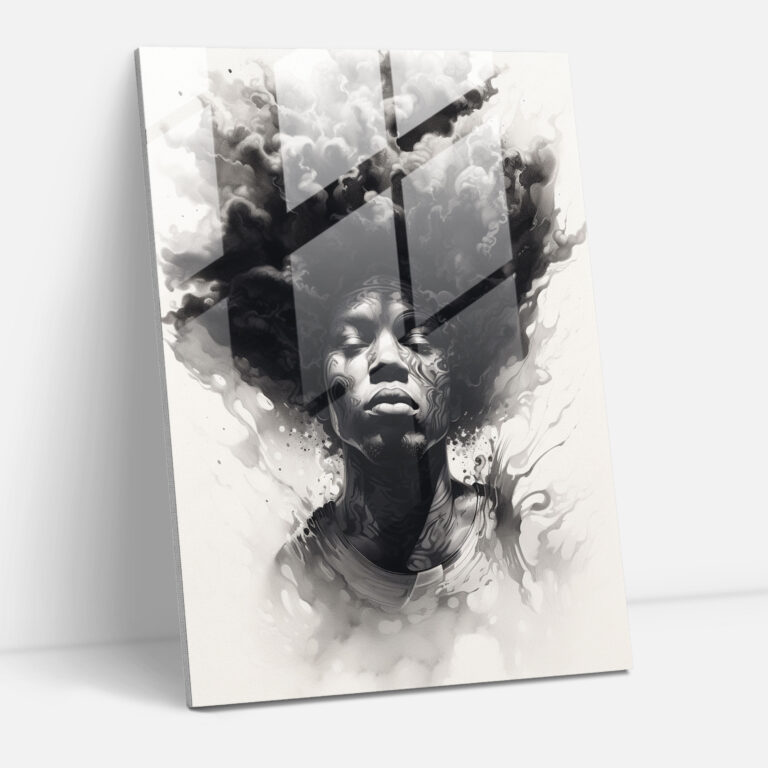 Afro Glass Print - Afro, Glass Print, Inspiring, Wall Decoration