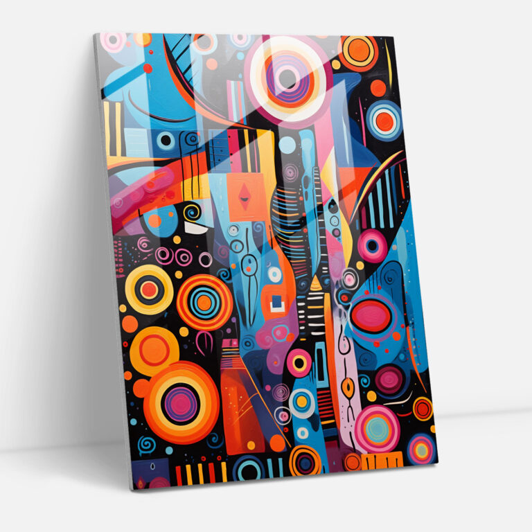 Afro Glass Print - Colorful Abstract Art - Afro, Modern Art, Glass Wall Art, Vibrant Patterns