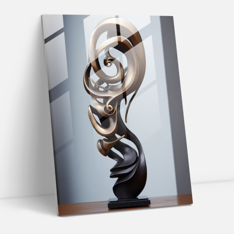 Afro Glass Print - Abstract Afro-Inspired Sculpture - Afro, Wall Decoration, Glass Art, Glass Wall Art