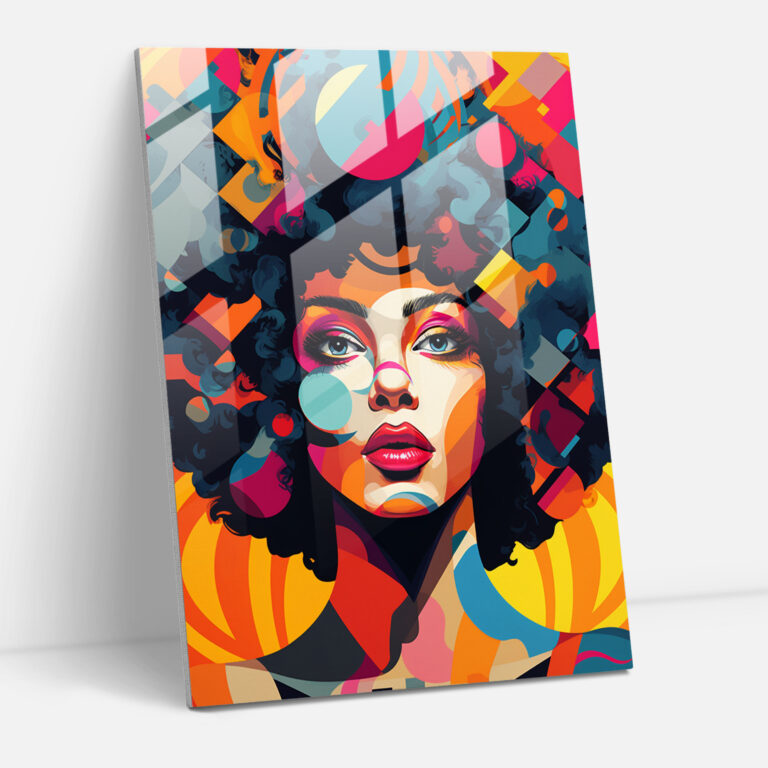 Afro Geometrics Glass Print - Afro, Colorful, Glass Wall Art, Geometric Patterns