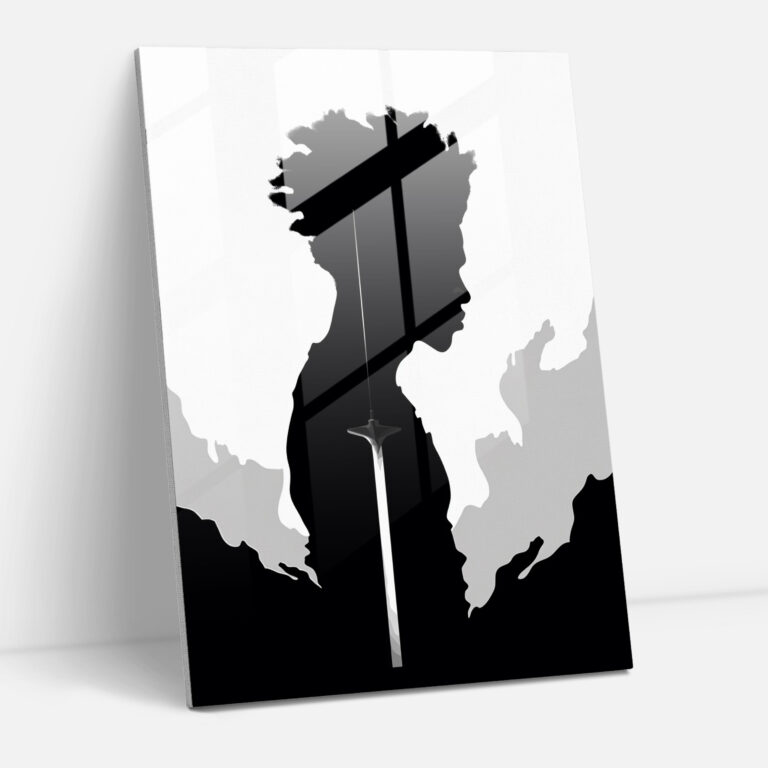 Afro Warrior Glass Print - Afro, Wall Decoration, Resilience, Afro Warrior