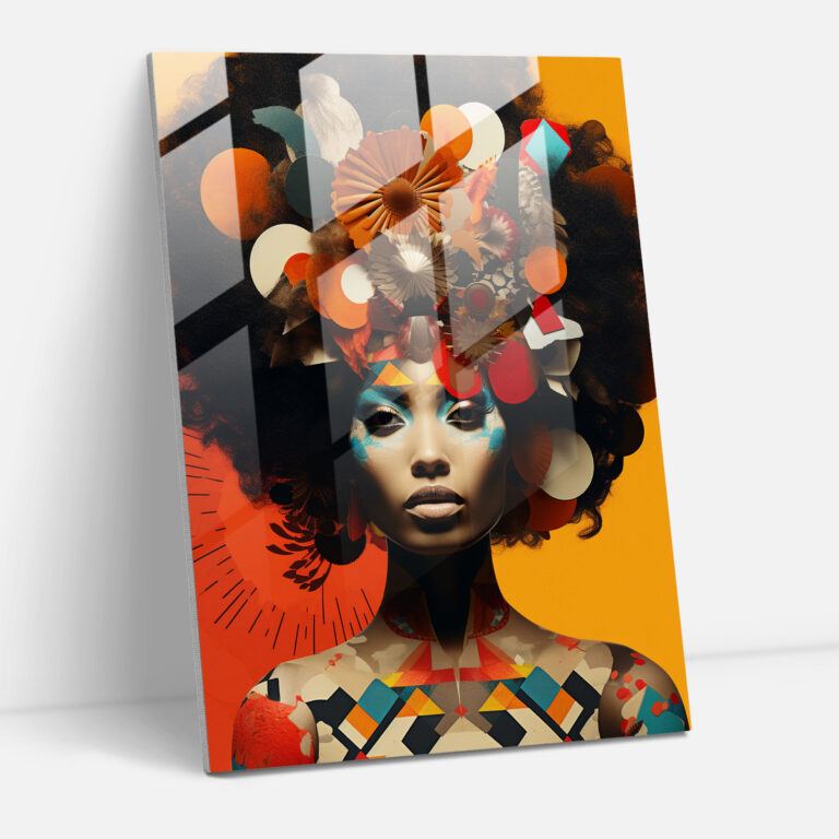 Afro Montage Glass Print - Afro, Afro-Inspired Textures, Afro, Home Decoration