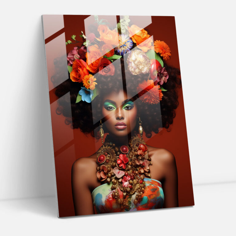 Afro Beauty Glass Print - Afro, Glass Print, Home Decoration, Glass Wall Art