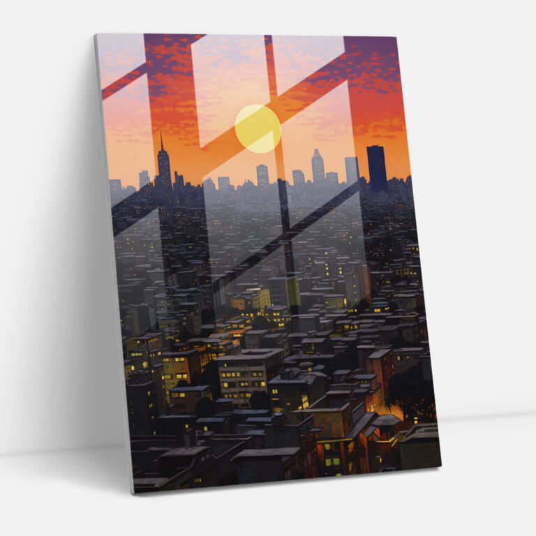 Afro Twilight Glass Print - Afro, Urban Diversity, Glass Art, Glass Wall Art