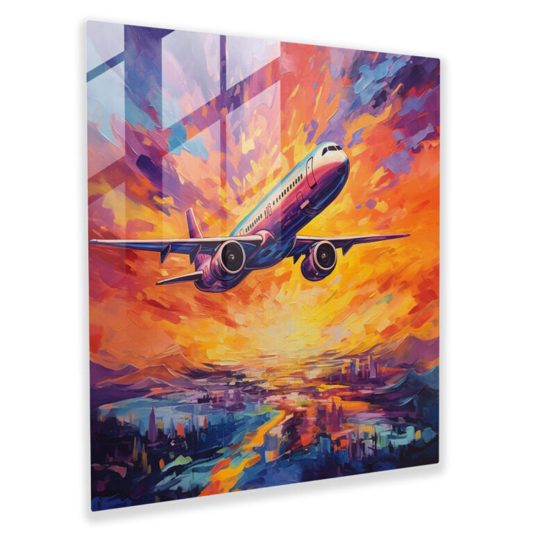 Airplane Glass Print - Airplane, Airplane, Wall Decoration, Modern Art