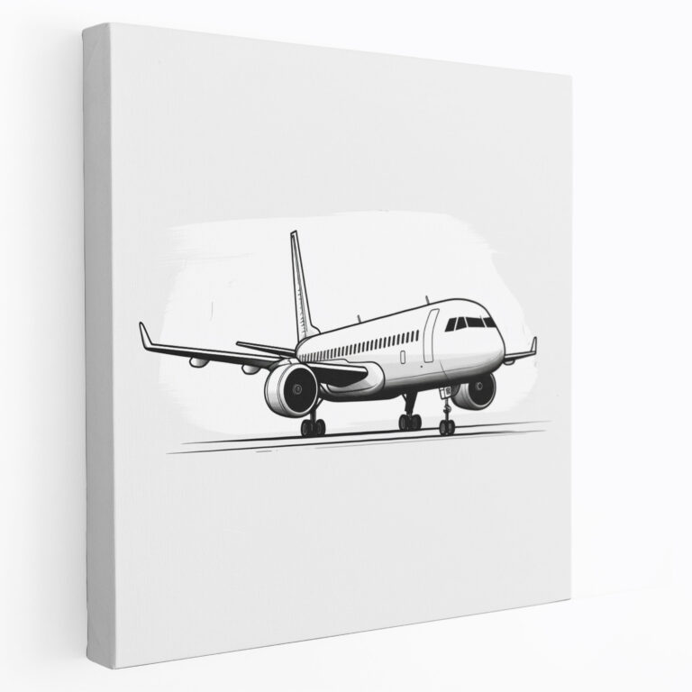 Minimalist Airplane Canvas Print - Airplane, Airplane, Wall Art, Modern Sophistication
