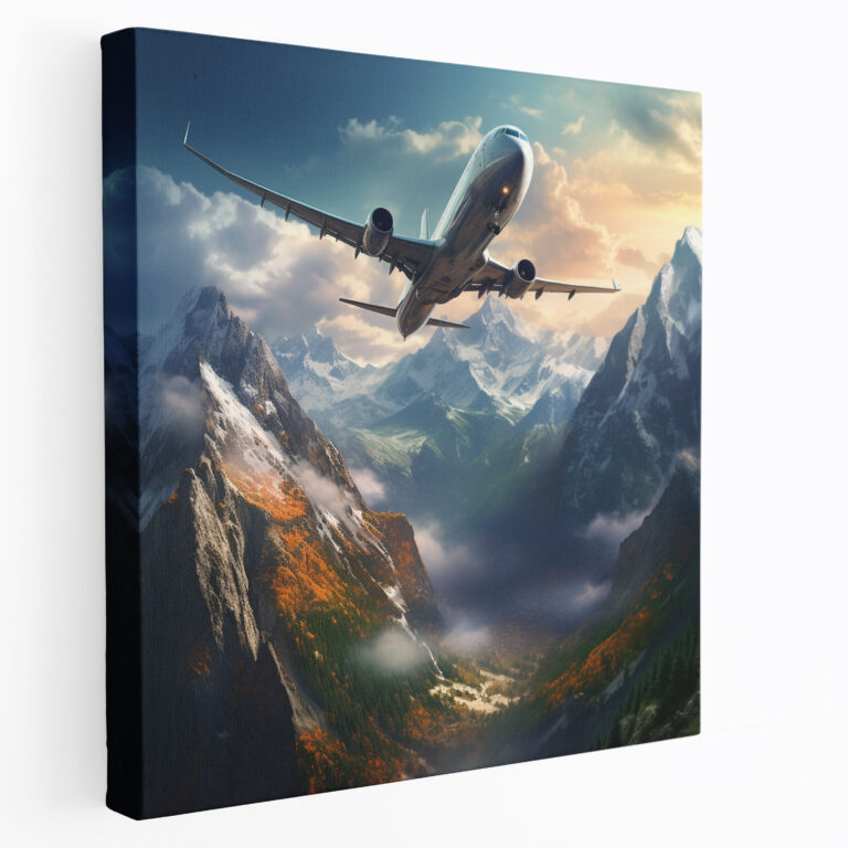 Airplane Wall Art - Realistic Digital Art Canvas Print - Airplane, Wall Art, Wall Decoration, Airplane
