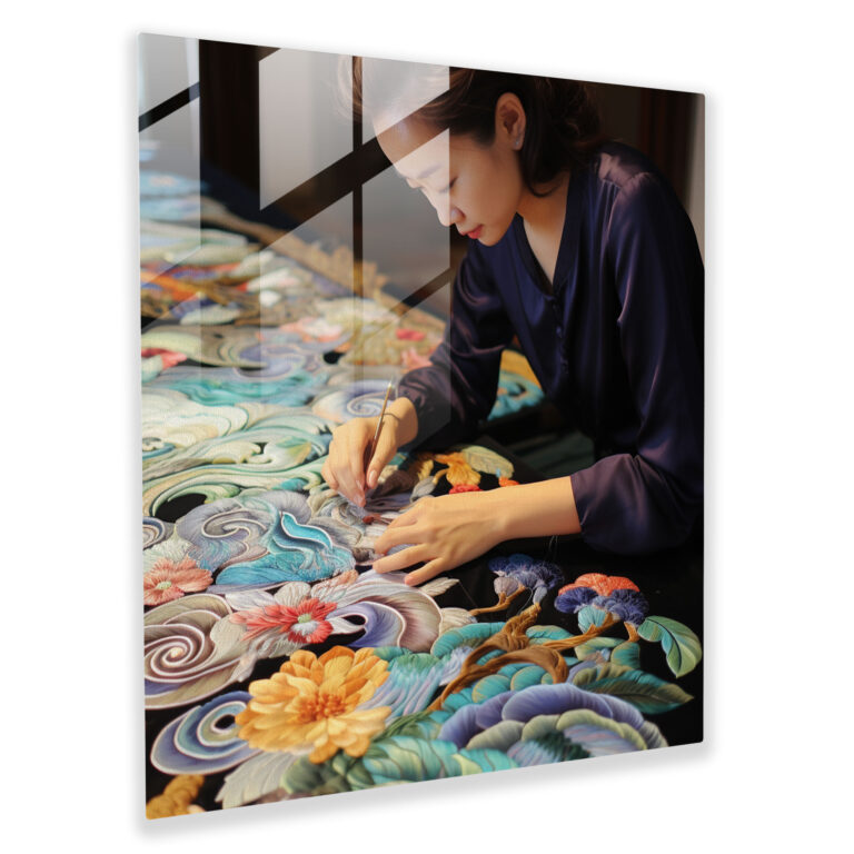 Asian Elegance Glass Print - Asian, Cultural Heritage, Glass Print, Home Decoration