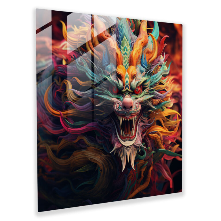 Asian Dragon Glass Print - Asian, Traditional Asian Dragon, Glass Art, Modern Art