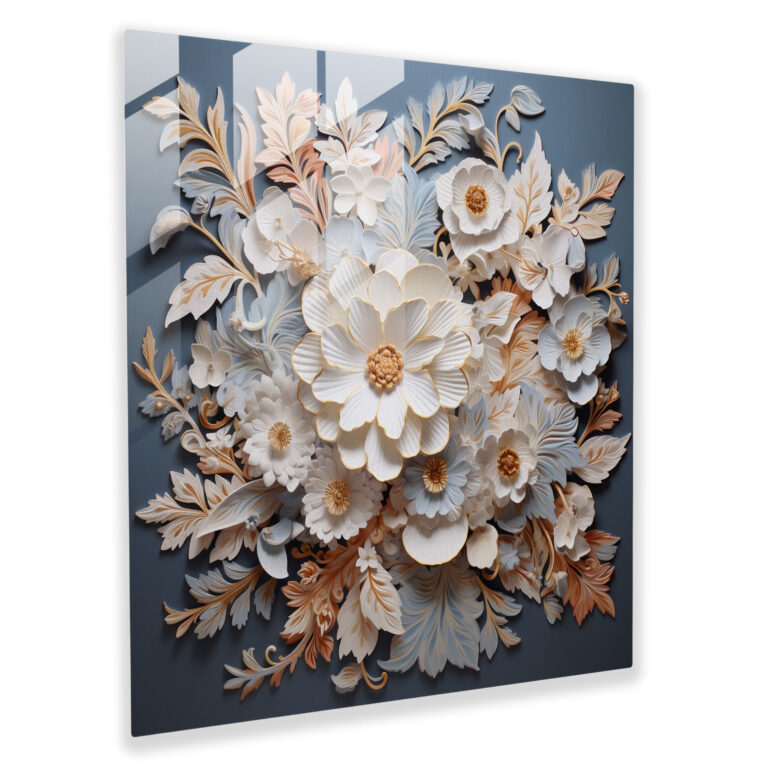 Asian Porcelain-Inspired Glass Print - Asian, Glass Art, Asian Art, Delicate Details