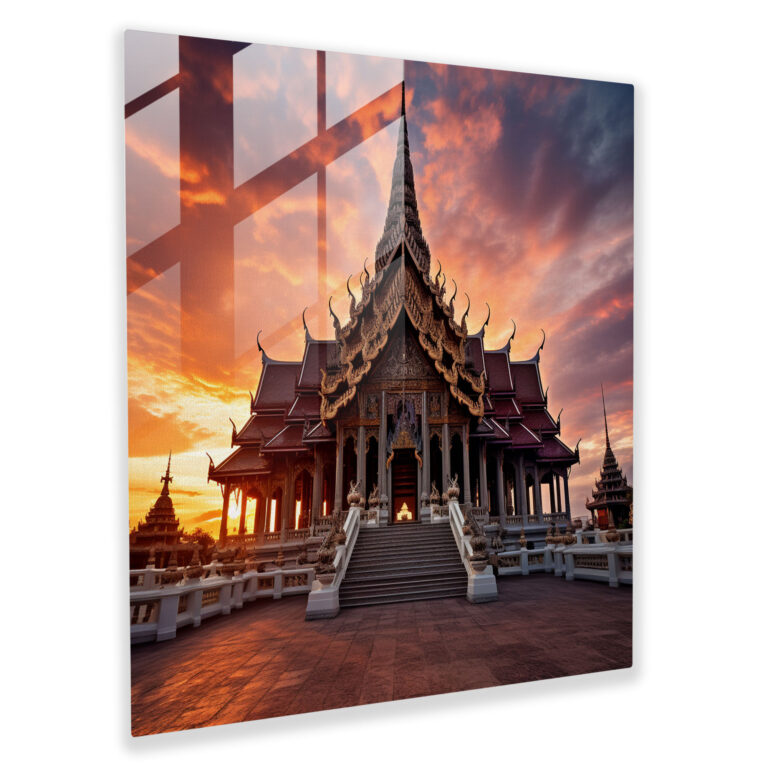 Asian Temple Glass Print - Asian, Modern Art, Glass Wall Art, Wall Decoration