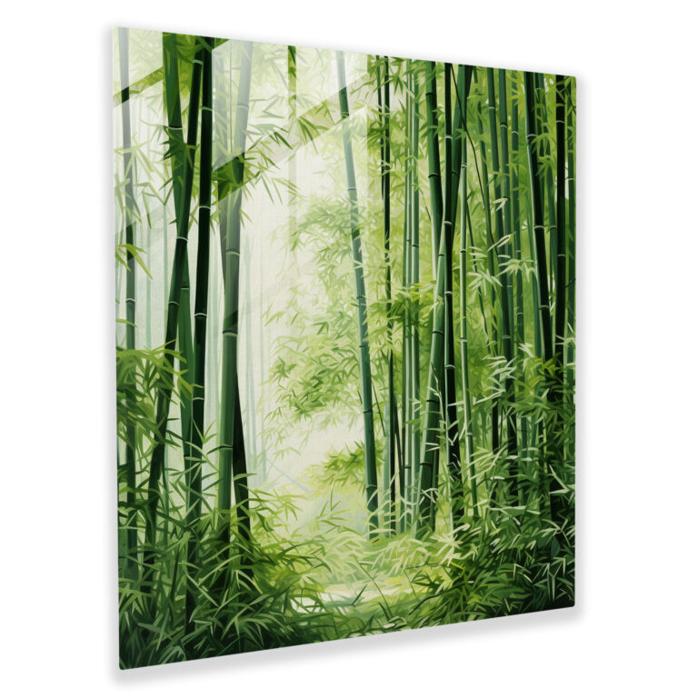 Asian Bamboo Forest Glass Print - Asian, Wall Decoration, Home Decoration, Glass Art