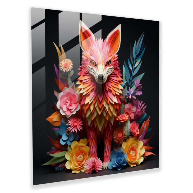 Asian Origami Glass Print - Asian, Flowers, Glass Print, Glass Wall Art
