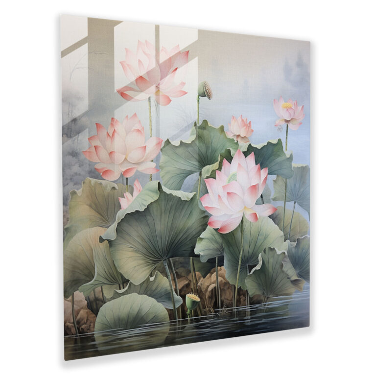 Asian Theme - Vietnamese Silk Painting Glass Print - Asian, Home Decoration, Asian Theme, Glass Wall Art