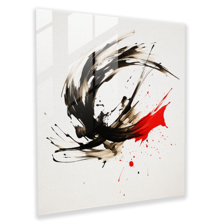Asian Theme - Japanese Calligraphy Glass Print - Asian, Wall Decoration, Japanese Calligraphy, Home Decoration