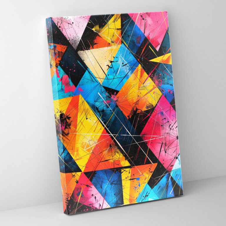 Abstract Geometric Bold Colors Canvas Print - Ashvin Harrison, Abstract, Wall Art, Canvas Print