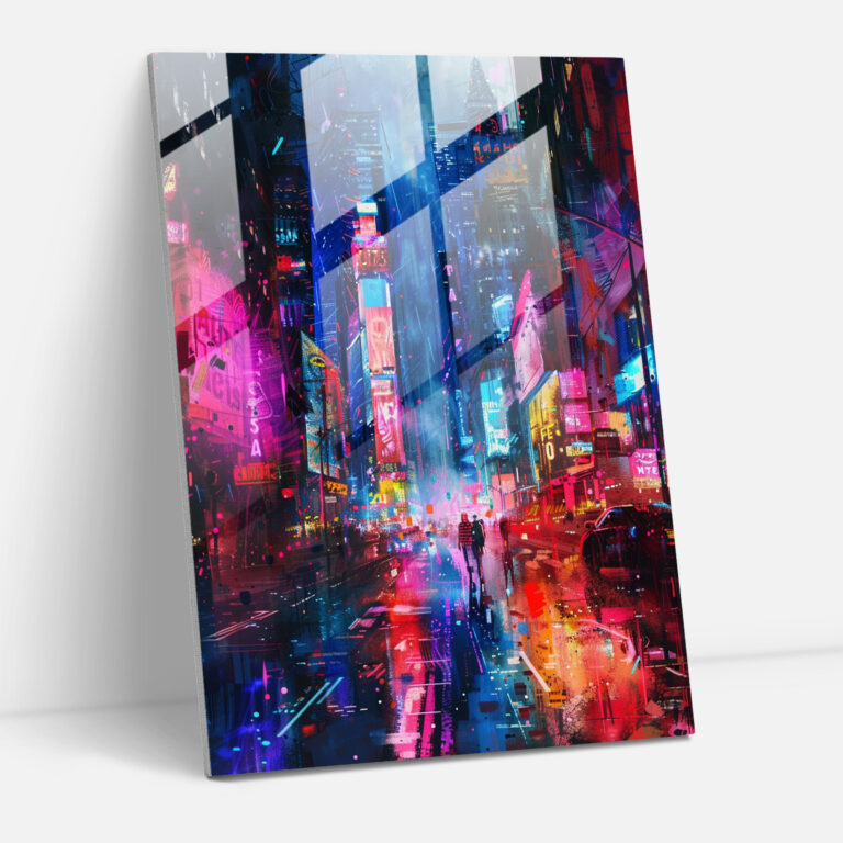 Cyber City Glass Print - Ashvin Harrison, Cyberpunk, Cityscape, Ashvin Harrison