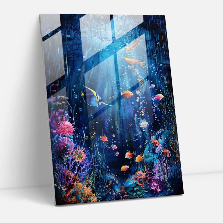 Ashvin Harrison Wall Decoration: Underwater Scene - Ashvin Harrison, Glass Art, Modern Art, Ashvin Harrison