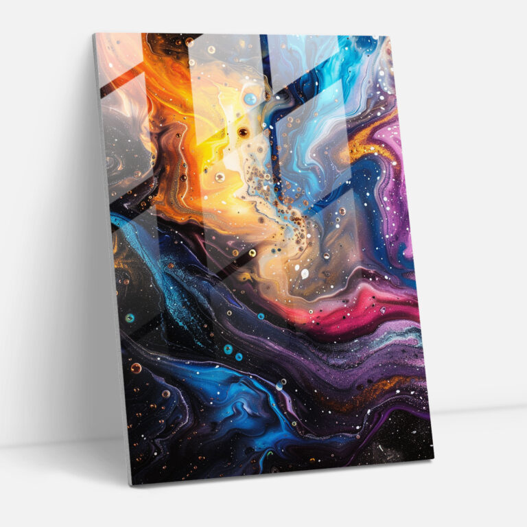 Ashvin Harrison Cosmic Galaxy Glass Wall Art - Ashvin Harrison, Ashvin Harrison, Modern Art, Home Decoration