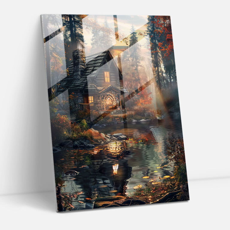 Cozy Cabin Glass Print By Ashvin Harrison - Ashvin Harrison, Ashvin Harrison, Home Decoration, Glass Print