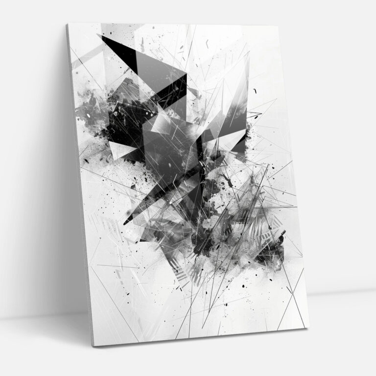 Monochrome Geometric Ashvin Harrison Wall Decoration - Ashvin Harrison, Glass Art, Wall Decoration, Modern Art