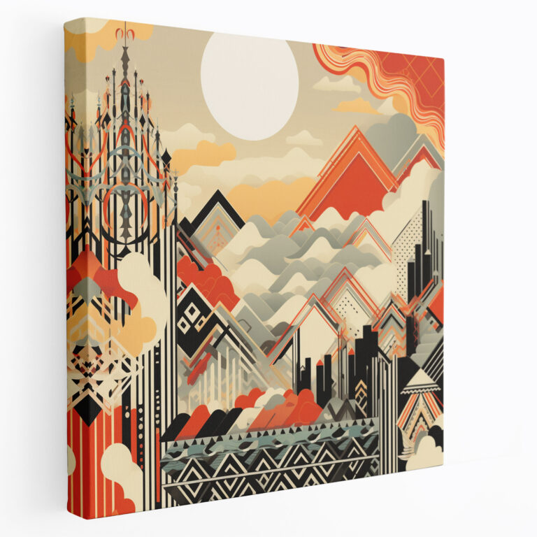 Asian Geometric Canvas Print - Asian, Canvas Wall Art, Contemporary Twist, Canvas Print