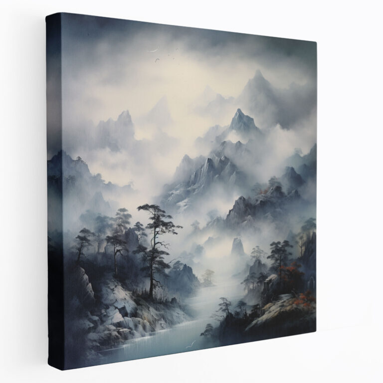 Asian Mountain Canvas Print - Asian, Canvas Wall Art, Majestic Mountains, Canvas