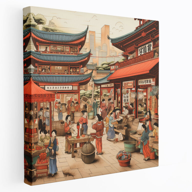 Asian Marketplace Canvas Print - Asian, Wall Art, Asian, Wall Decoration