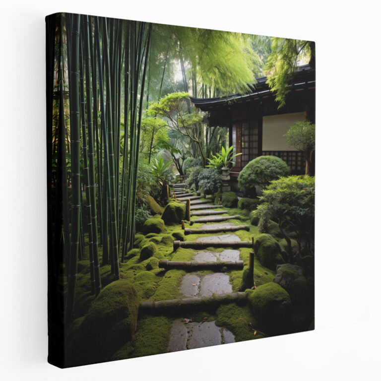 Asian Wall Art: Zen Garden Canvas Print - Asian, Tranquil Bamboo Grove, Asian, Canvas Wall Art