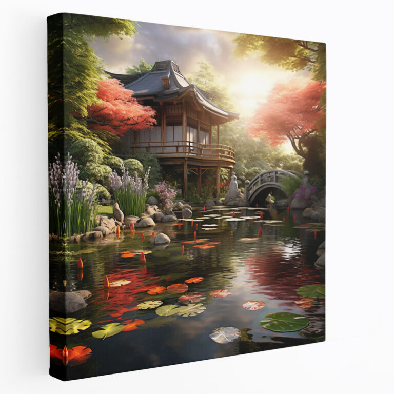 Asian Wall Art: Tranquil Asian Garden Canvas Print - Asian, Canvas, Canvas Wall Art, Wall Decoration