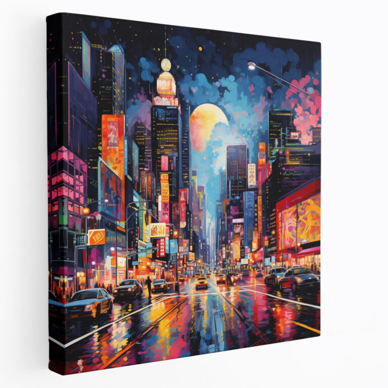 Asian Wall Decoration - Modern Pop Art - Colorful City Skyline, Canvas Print - Asian, Asian, Wall Decoration, Home Decoration