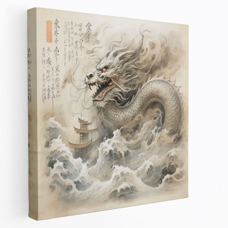 Asian Canvas Print: Majestic Soaring Dragon - Asian, Home Decoration, Canvas Wall Art, Canvas Print