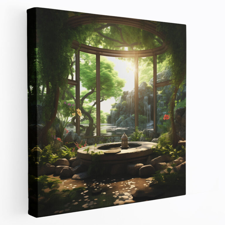 Asian Wall Art: Zen Meditation Garden - Asian, Wall Art, Canvas Print, Greenery