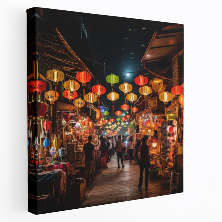 Asian Night Market Canvas Print - Asian, Wall Decoration, Canvas Print, Wall Art