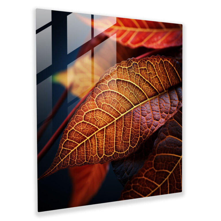 Autumn Leaves Glass Print - Autumn, Colorful Autumn Leaves, Nature, Glass Print